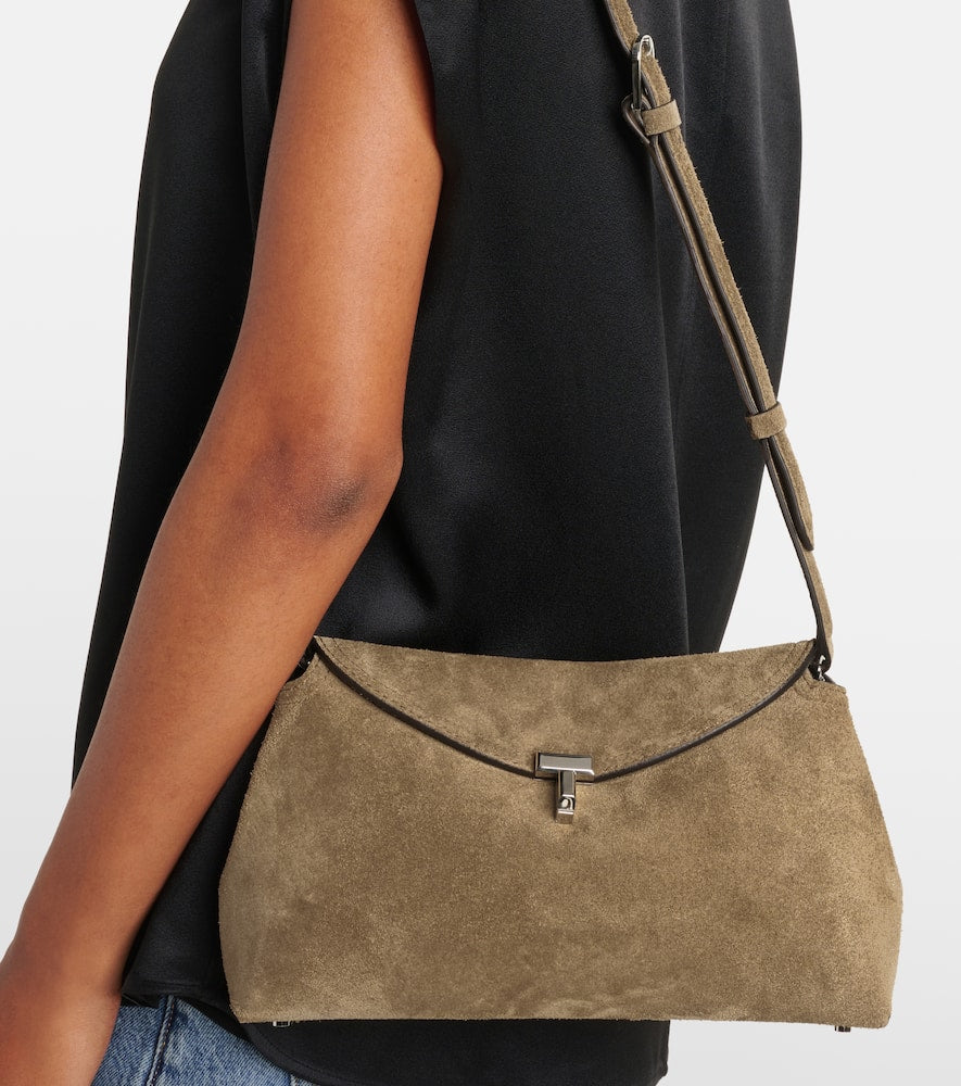Toteme T-Lock suede clutch