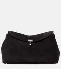 Toteme T-Lock suede clutch. Shop Toteme Shoulder Bags for women now.