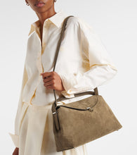 Toteme T-Lock suede tote bag