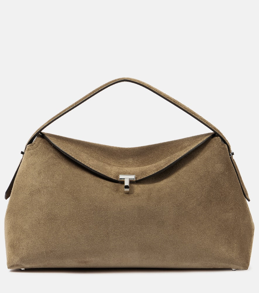 Toteme T-Lock suede tote bag. Shop Toteme Top-Handle Bags for women now.
