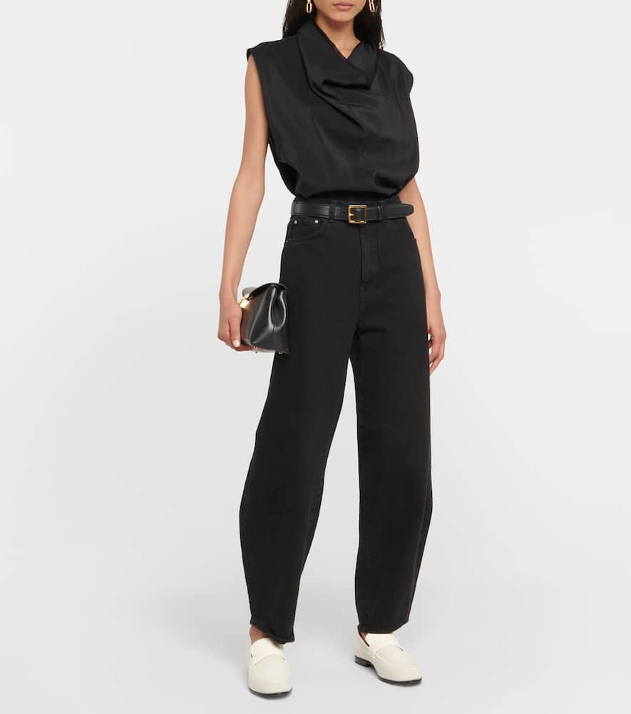 Toteme The Canvas leather-trimmed loafers