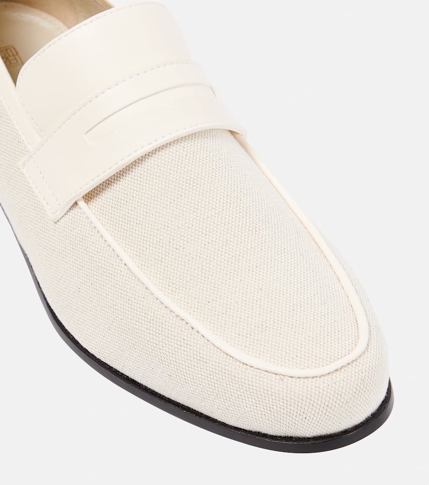 Toteme The Canvas leather-trimmed loafers