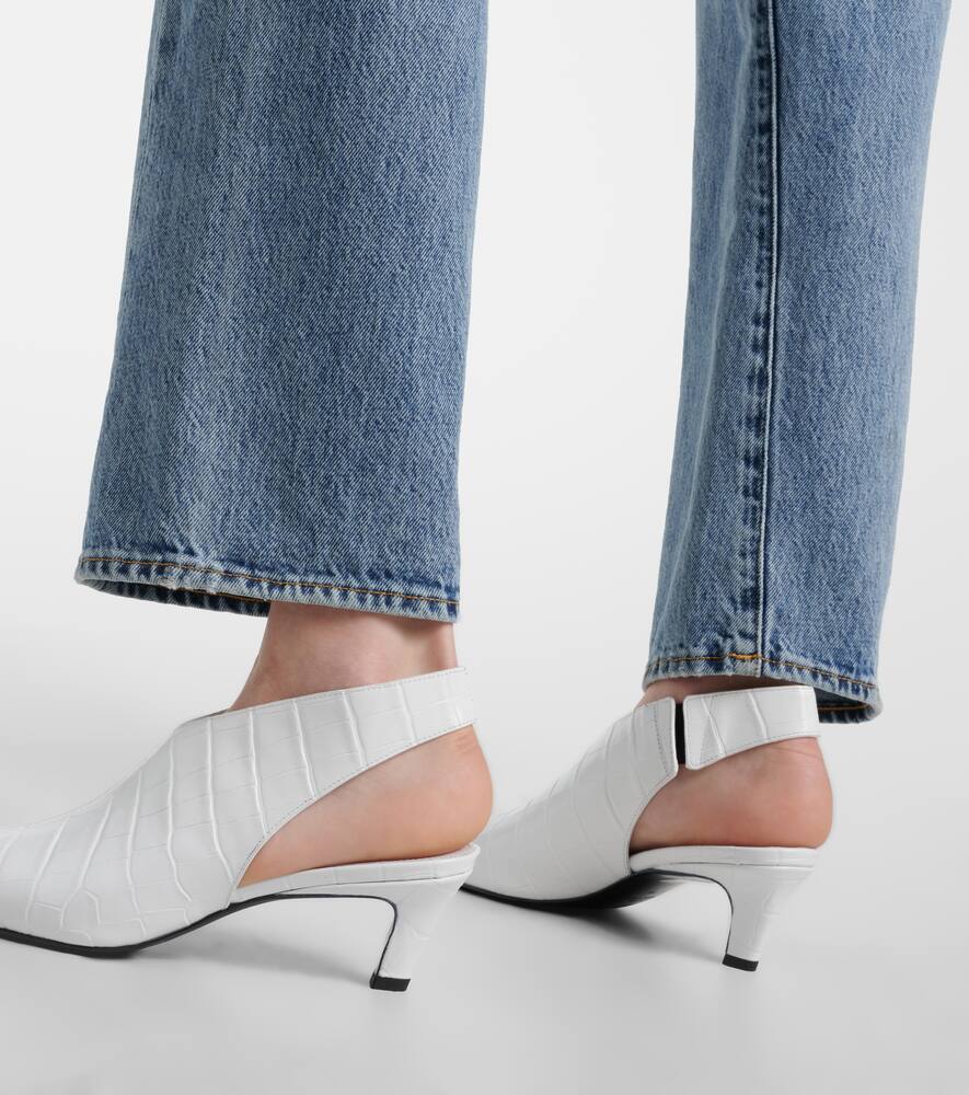 Toteme The Croco Slim leather slingback pumps