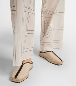 Toteme The Espadrille leather-trimmed mules
