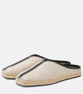 Toteme The Espadrille leather-trimmed mules