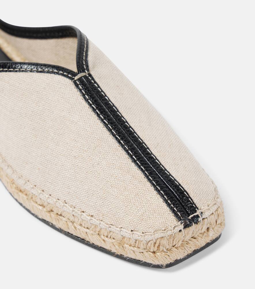 Toteme The Espadrille leather-trimmed mules