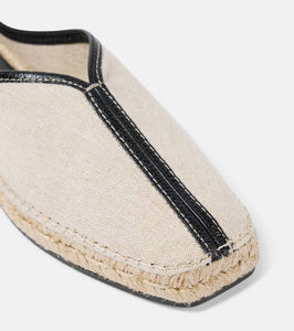 Toteme The Espadrille leather-trimmed mules