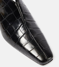 Toteme The Mid Heel Croco leather slingback pumps