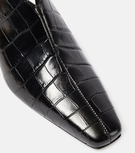 Toteme The Mid Heel Croco leather slingback pumps