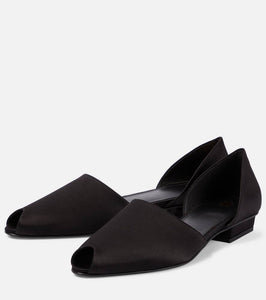 Toteme The Peep-Toe satin flats
