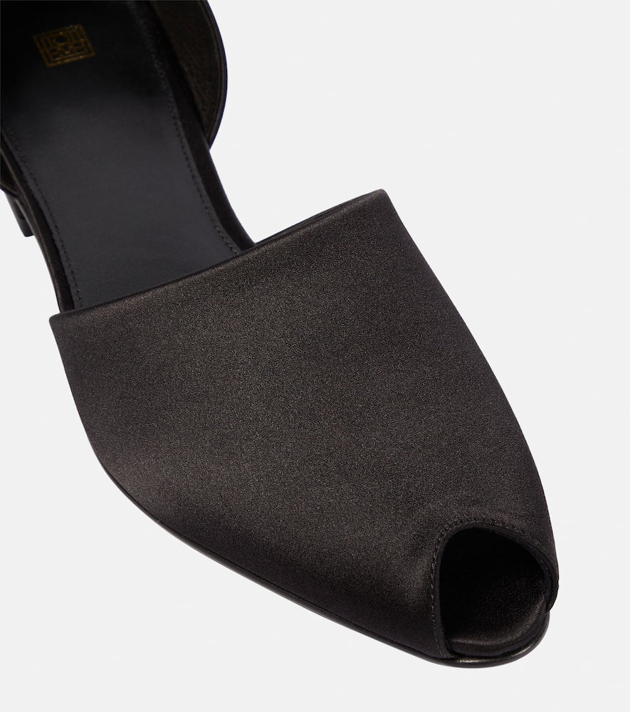 Toteme The Peep-Toe satin flats