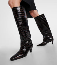 Toteme Wide Shaft croc-effect leather knee-high boots