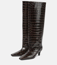 Toteme Wide Shaft croc-effect leather knee-high boots