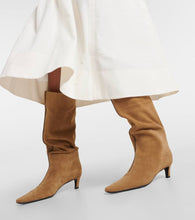 Toteme Wide Shaft suede knee-high boots