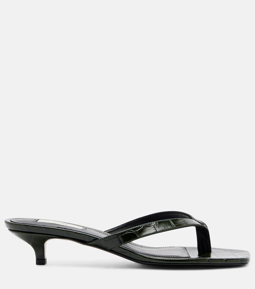 Green Toteme Croc-effect leather thong sandals - Heeled Sandals