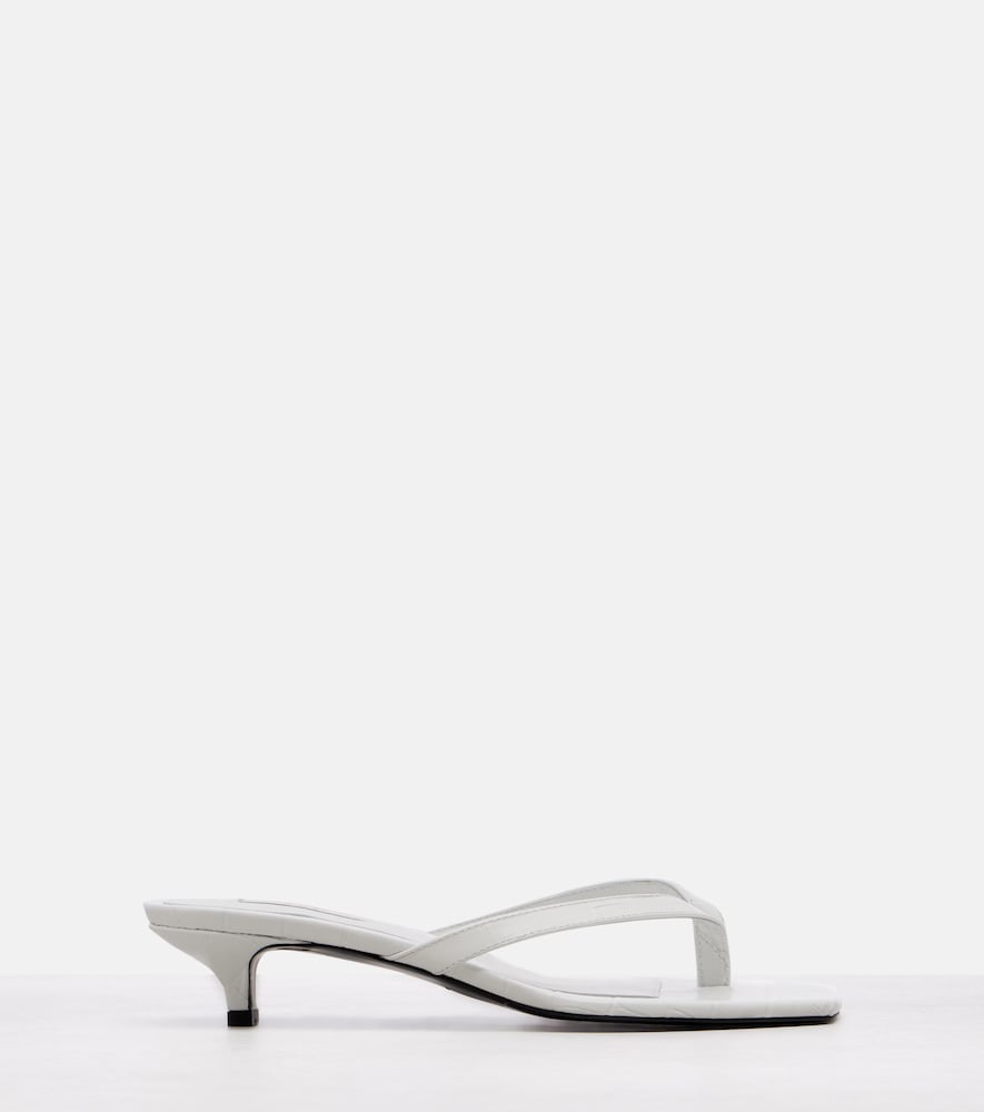 Toteme Croc-effect leather thong sandals in White - Heeled Sandals