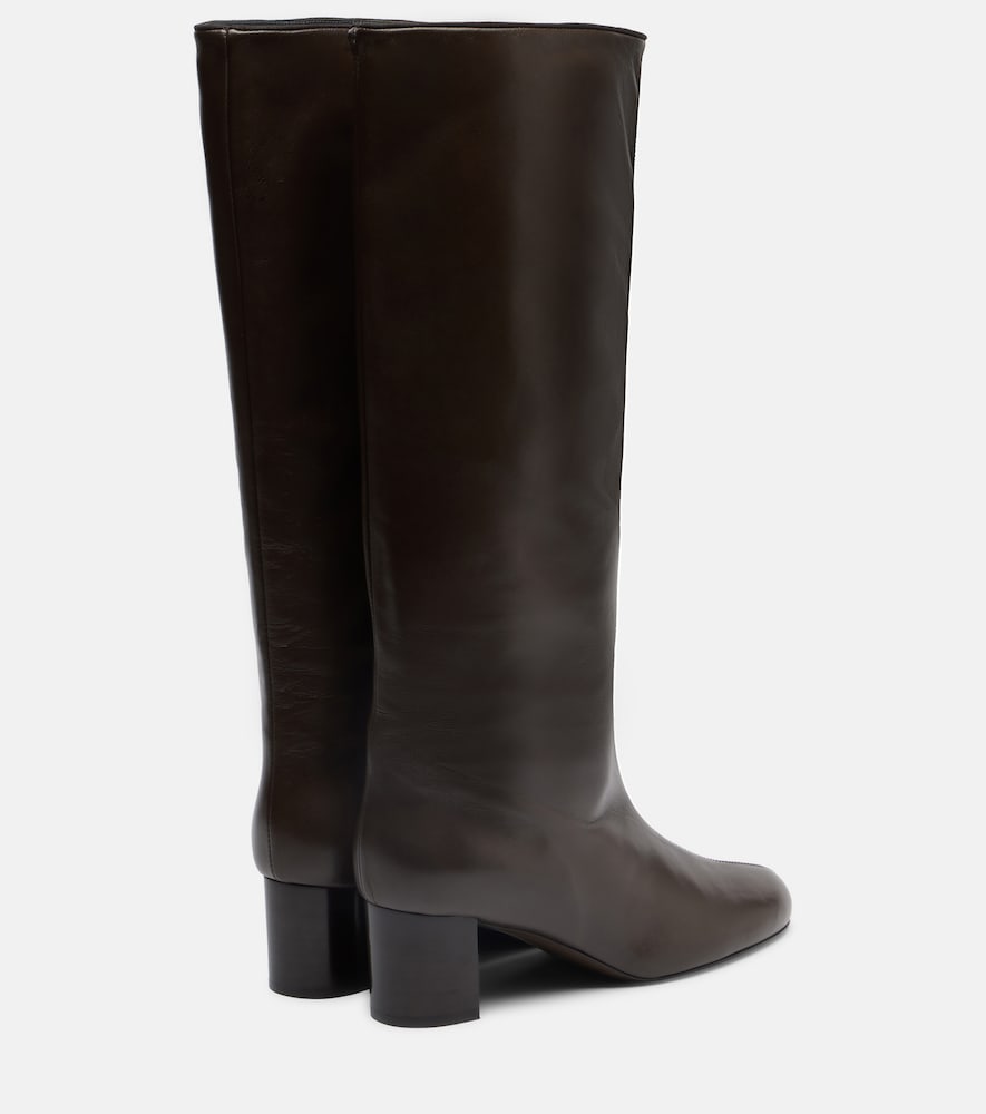 Toteme Downtown leather knee-high boots - Brown Mid Heel Boots