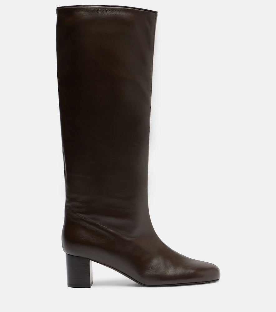 Toteme Downtown leather knee-high boots - Brown Mid Heel Boots