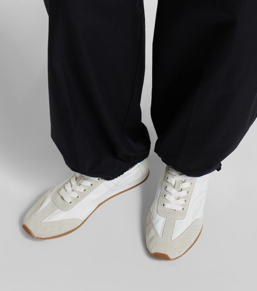 Toteme Flex suede-trimmed sneakers in White - Low-Top Sneakers