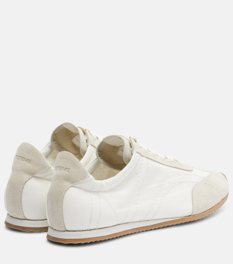 Toteme Flex suede-trimmed sneakers in White - Low-Top Sneakers