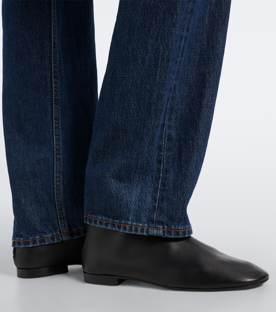 Toteme Leather ankle boots in Black - Flat Boots