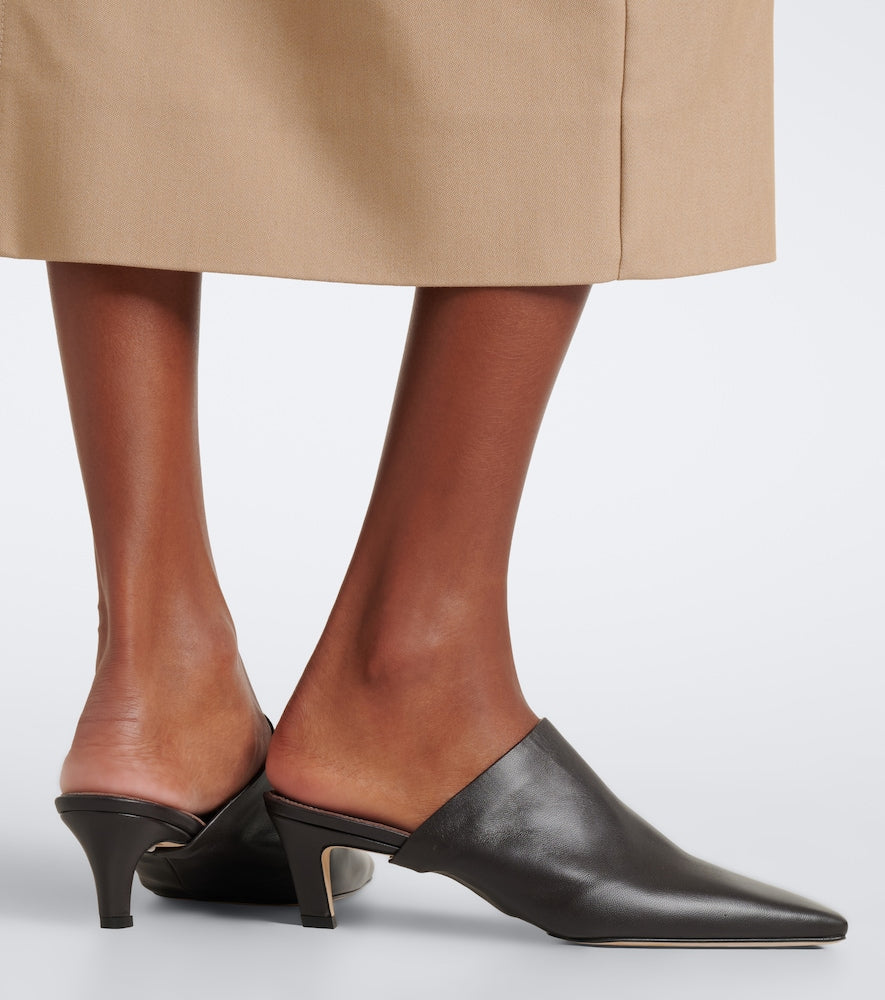 Brown Toteme Leather mules - Mid Heel Pumps