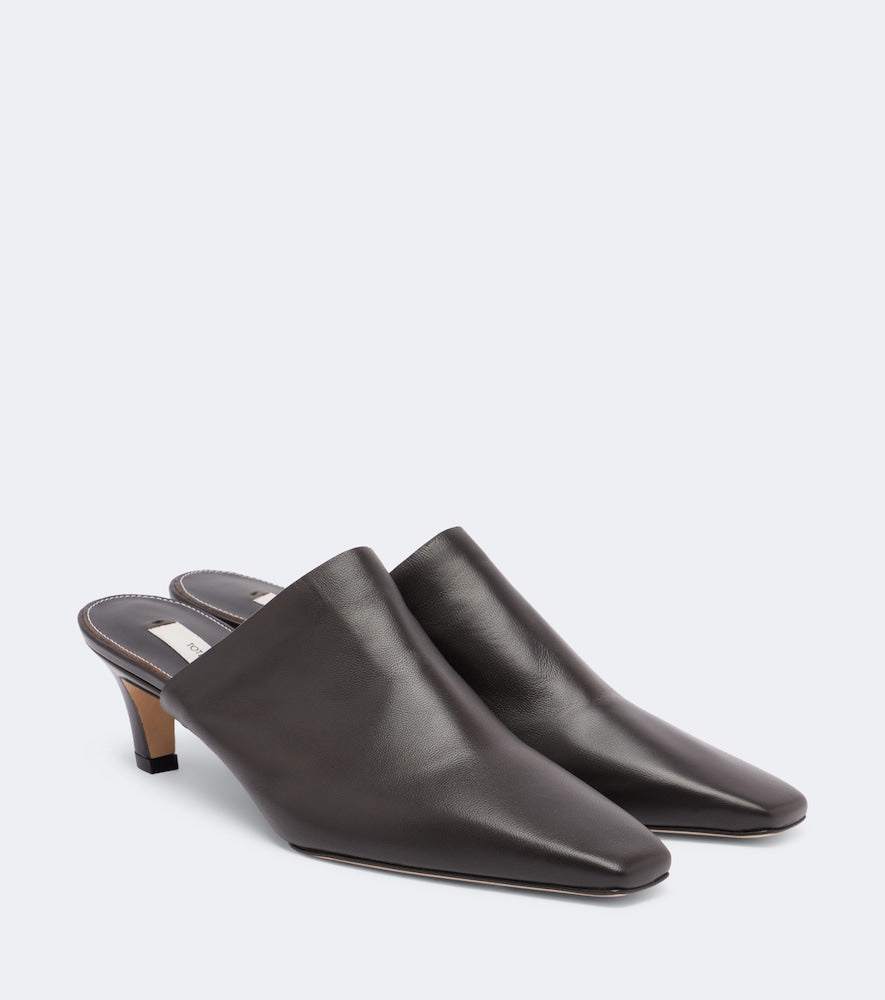 Brown Toteme Leather mules - Mid Heel Pumps