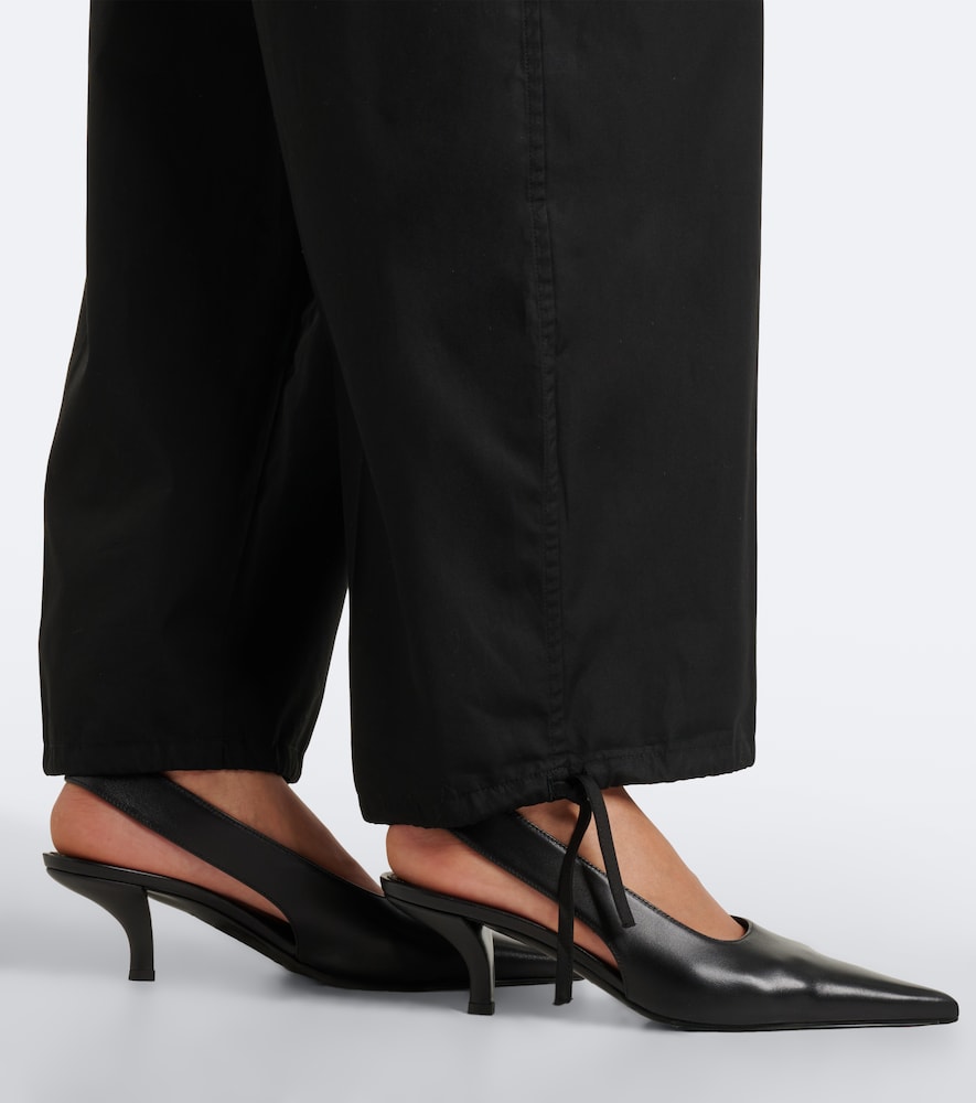 Toteme Leather slingback pumps (Black) - Mid Heel Pumps