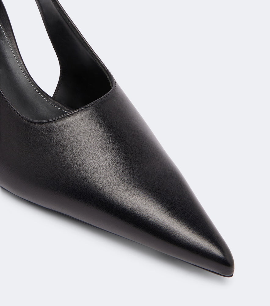 Toteme Leather slingback pumps (Black) - Mid Heel Pumps