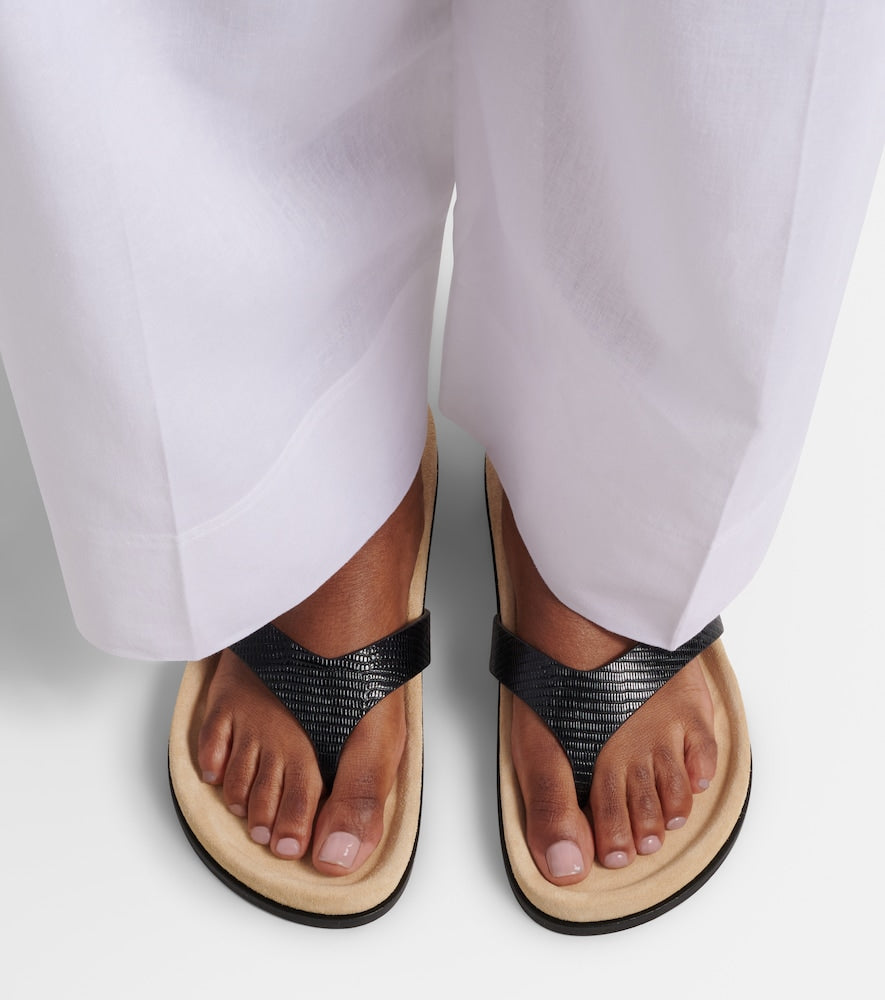 Toteme Leather thong sandals (Black) - Flat Sandals