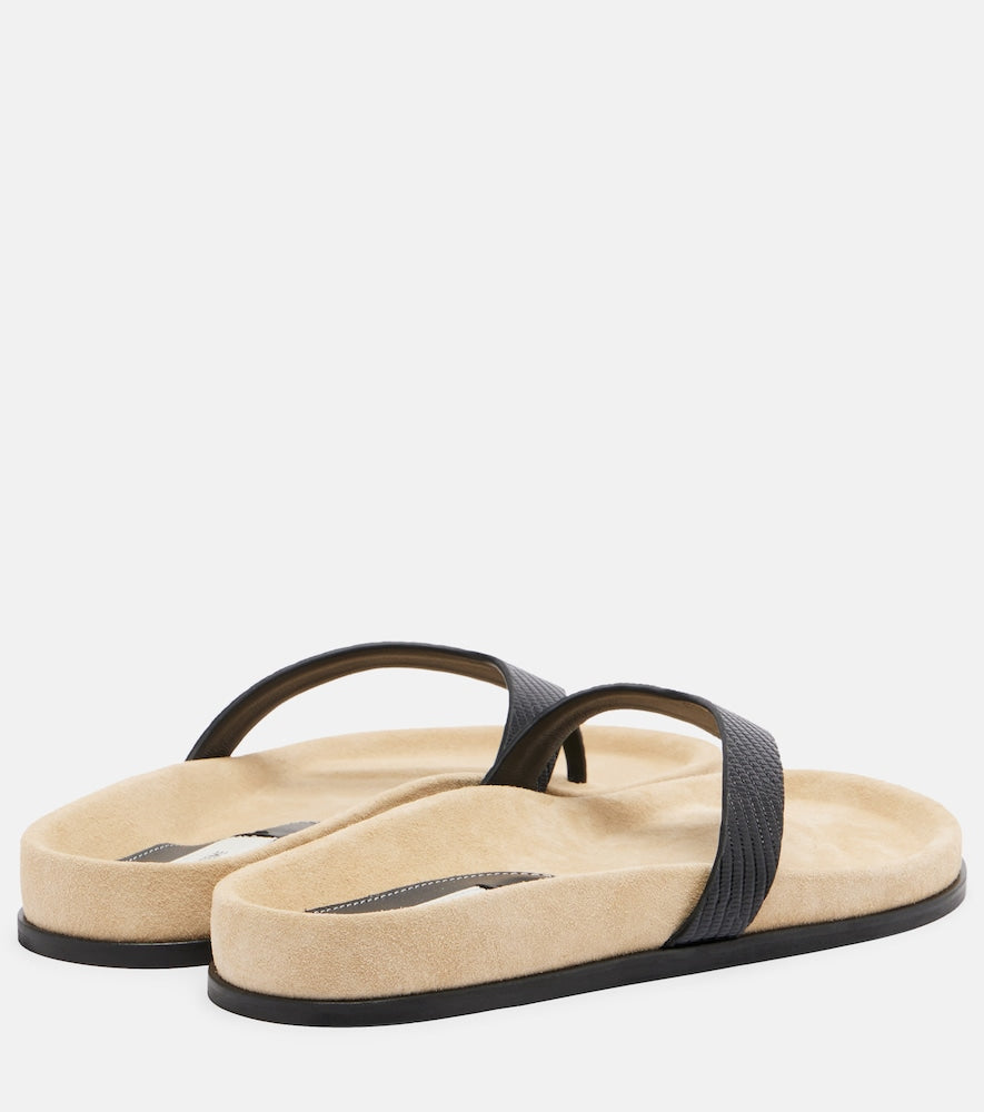 Toteme Leather thong sandals (Black) - Flat Sandals