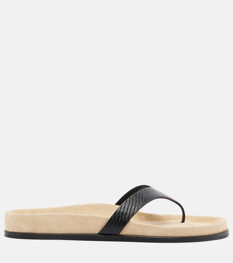 Toteme Leather thong sandals (Black) - Flat Sandals