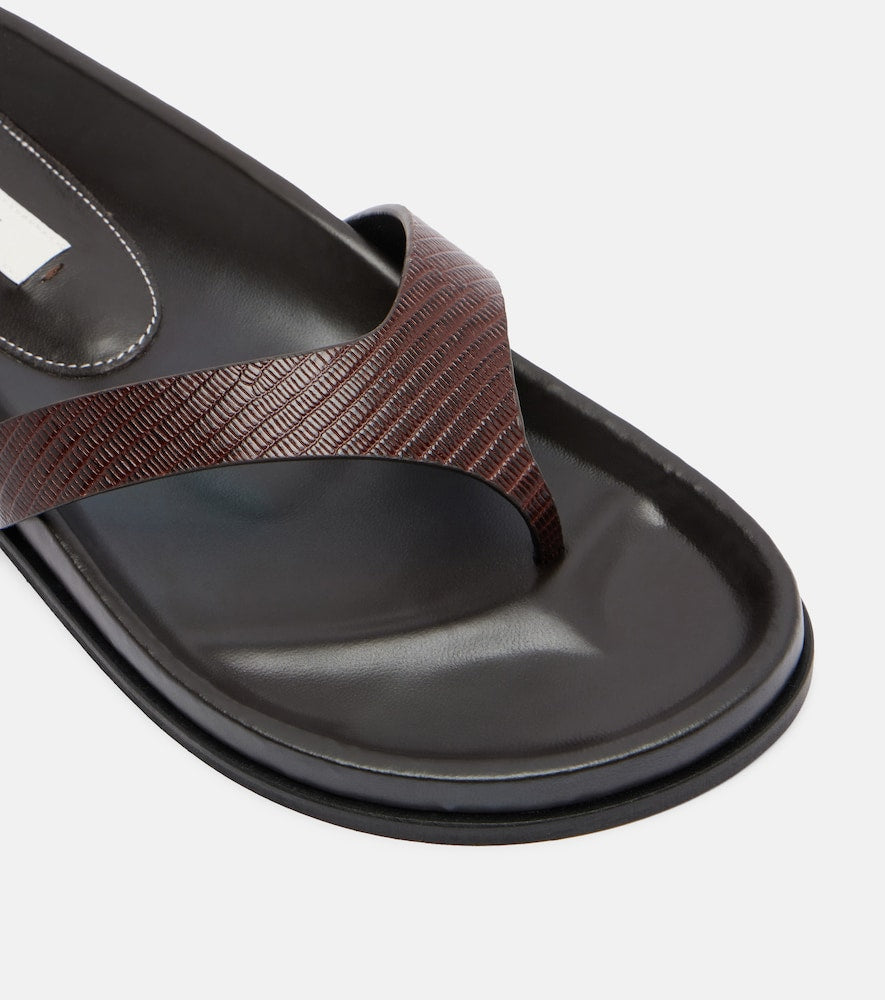 Toteme Leather thong sandals in Brown - Flat Sandals