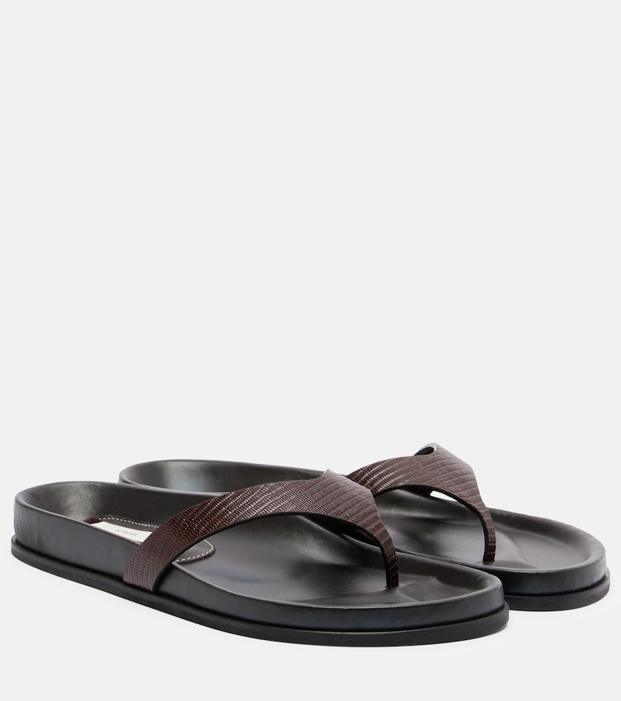 Toteme Leather thong sandals in Brown - Flat Sandals