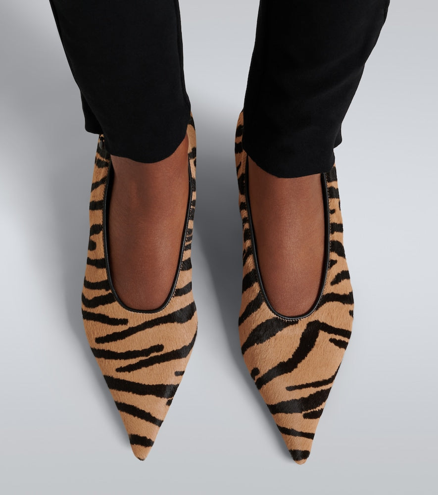 Brown Toteme Printed calf-hair pumps - Mid Heel Pumps