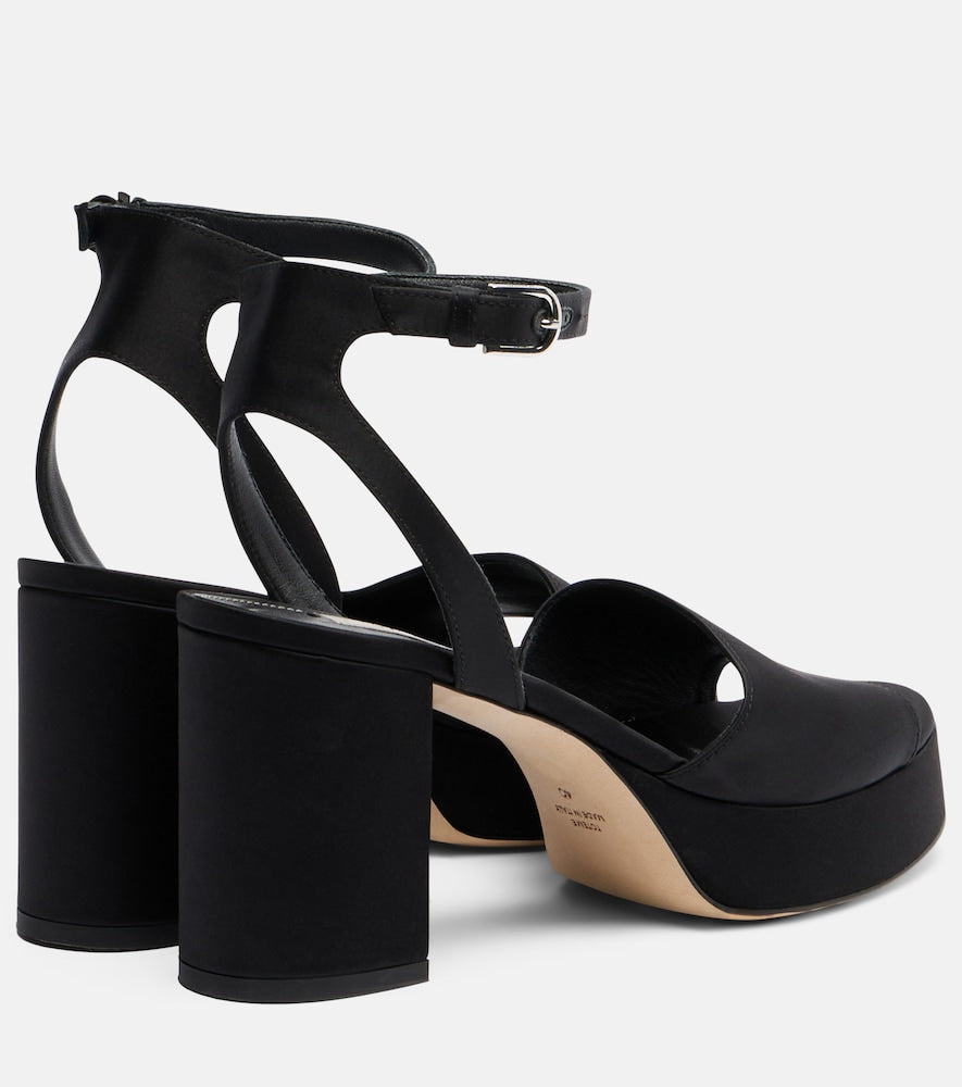 Black Toteme Satin platform sandals - Mid Heel Sandals
