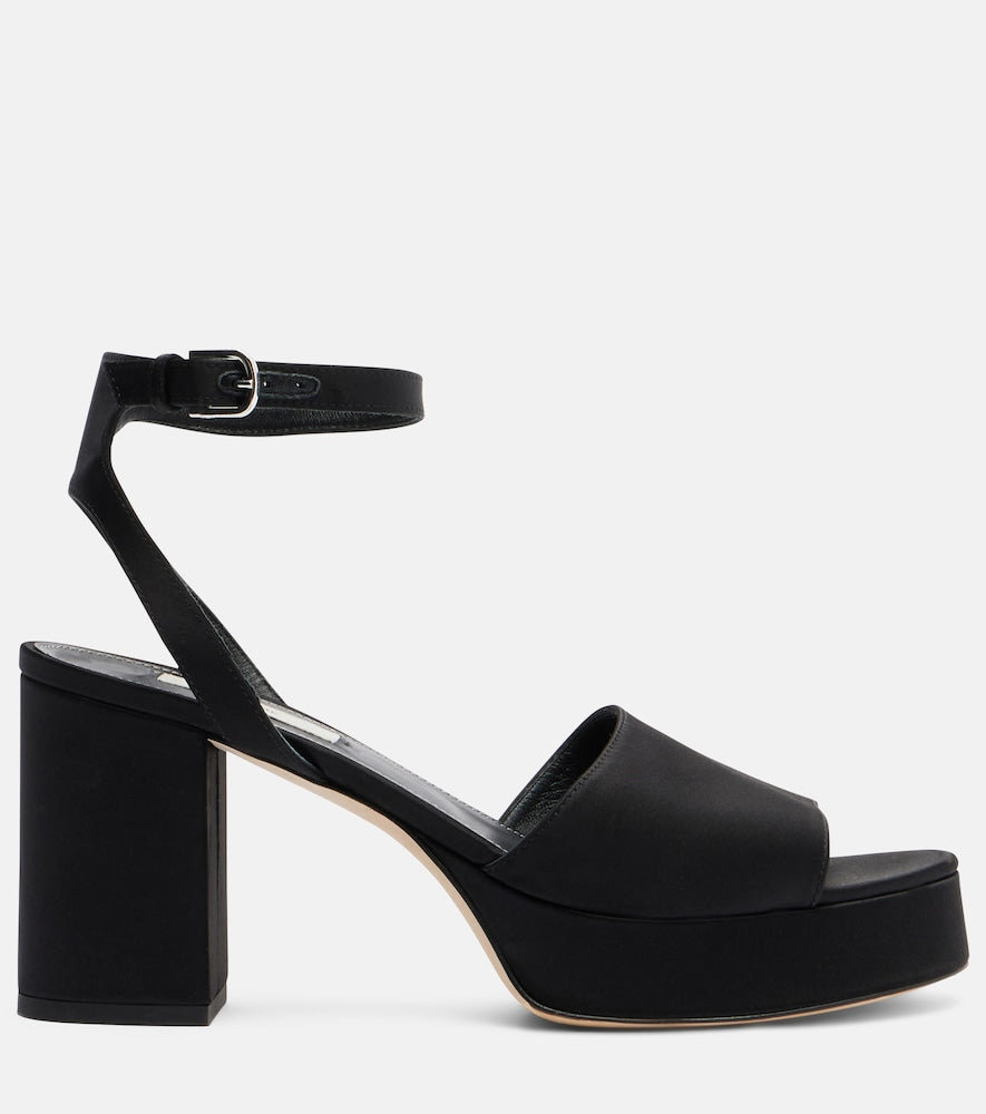 Black Toteme Satin platform sandals - Mid Heel Sandals