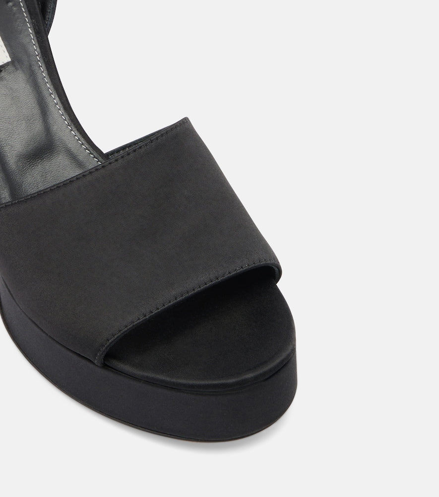 Black Toteme Satin platform sandals - Mid Heel Sandals