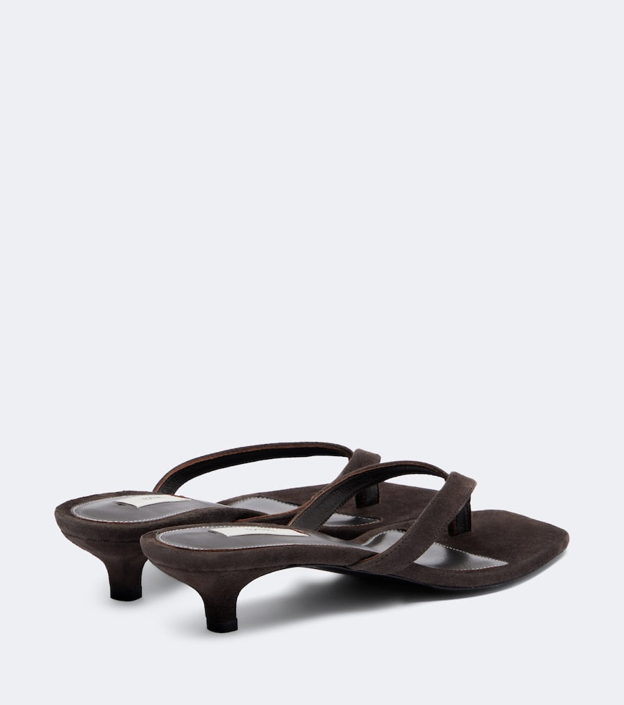 Toteme Suede thong sandals (Brown) - Heeled Sandals