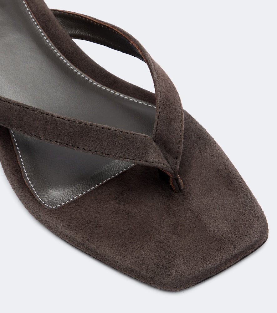 Toteme Suede thong sandals (Brown) - Heeled Sandals