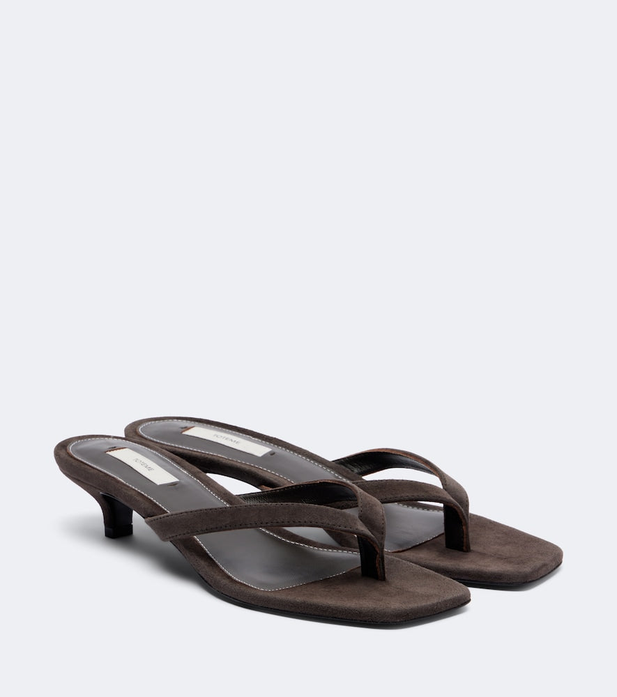 Toteme Suede thong sandals (Brown) - Heeled Sandals
