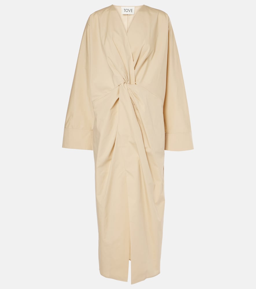 Tove Ailin draped cotton midi dress. Tove Ailin 垂褶棉质中长连衣裙
