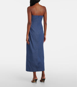 Tove Alba strapless denim midi dress