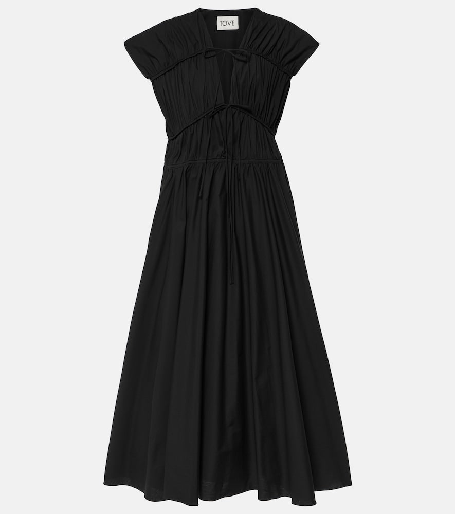 Tove Ceres gathered cotton midi dress. Tove Ceres 棉质中长连衣裙