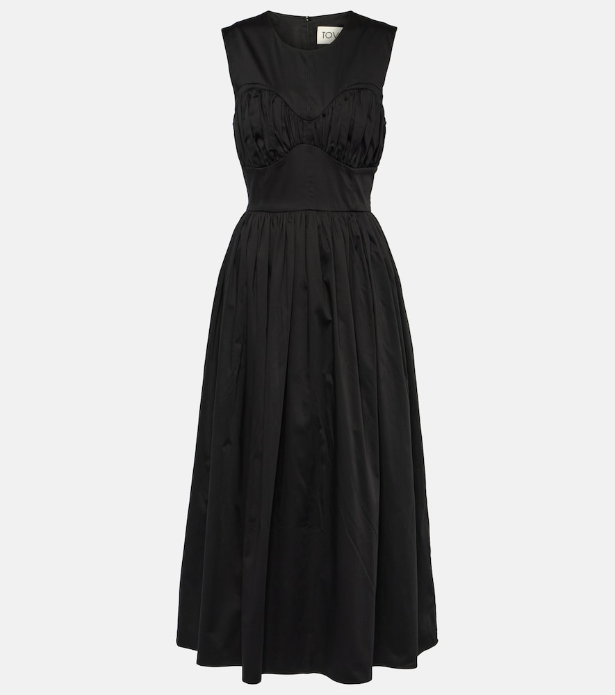 Tove Delphine gathered cotton-blend midi dress. Tove Delphine 棉混纺中长连衣裙