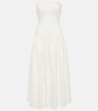 Tove Lauryn strapless cotton-blend midi dress. Tove Lauryn 无肩带棉混纺中长连衣裙