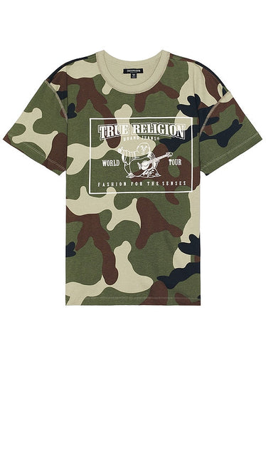 True Religion Camo Tee in Green - T-shirt camouflage True Religion en vert - True Religion 绿色迷彩 T 恤 - True Religion Camo T-Shirt in Grün - True Religion 카모 티셔츠 - T-shirt mimetica True Religion in verde