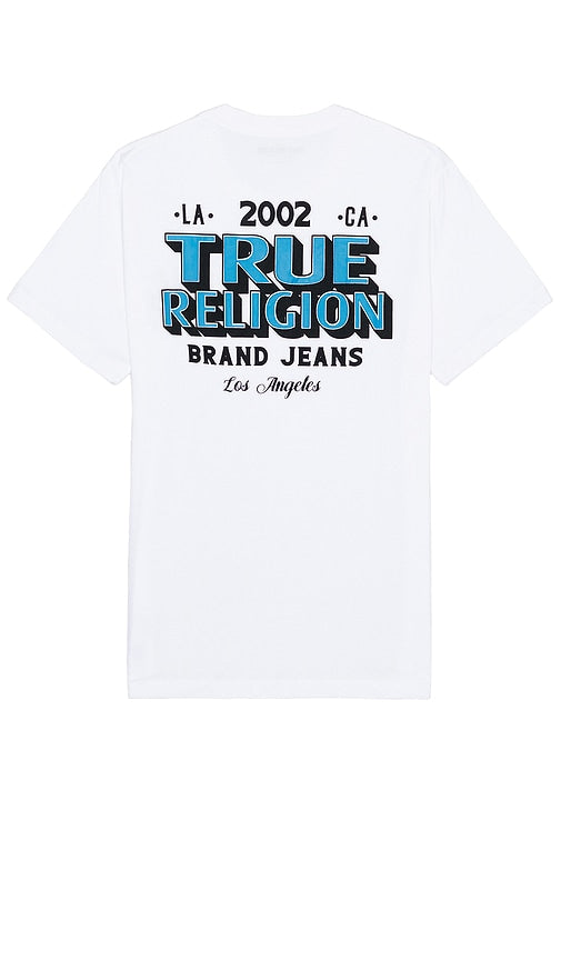 True Religion Flock Station Tee in White - True Religion - Flock Station - T-shirt blanc - True Religion 白色 Flock Station T 恤 - True Religion Flock Station T-Shirt in Weiß - True Religion Flock Station 티셔츠 화이트 색상 - Maglietta True Religion Flock Station in bianco