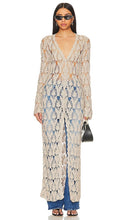 Tularosa Aver Crochet Maxi Cardigan in Beige
