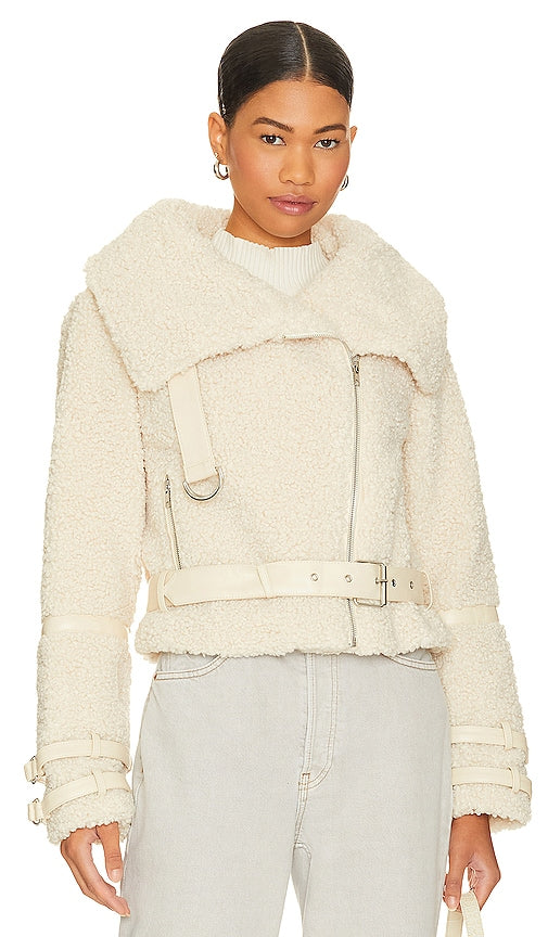 Tularosa Bailey Moto Jacket in Neutral